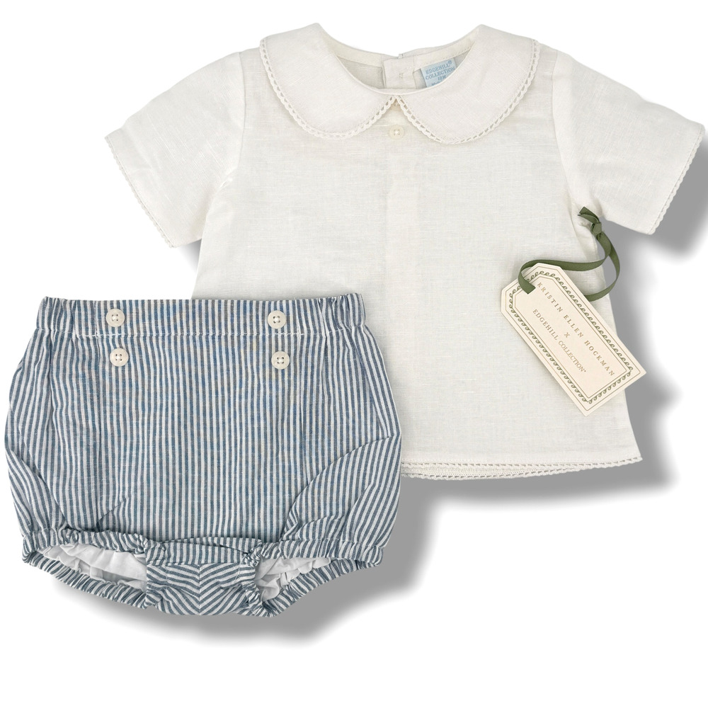 Edgehill Collection Kristin Ellen Hockman Felix Shorts Set Sz 9M Linen Blend